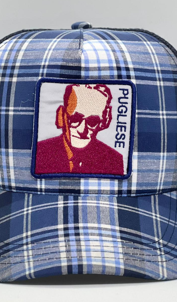 PUGLIESE Blue tartan Trucker Cap