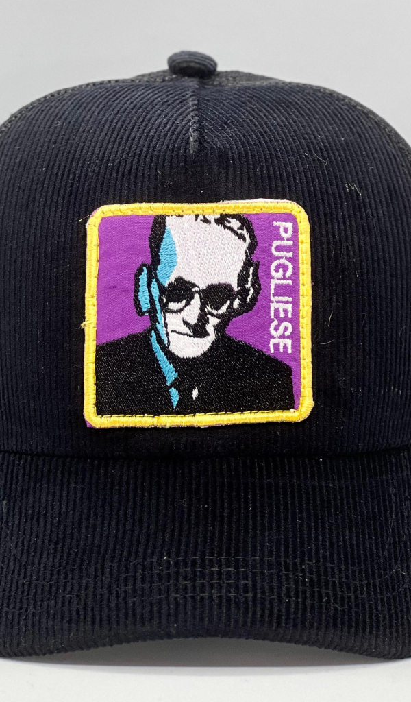 PUGLIESE Black corduroy trucker Cap