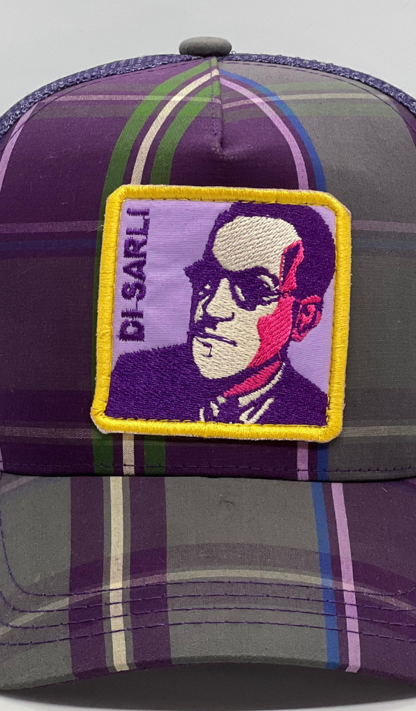 DI SARLI purple/grey tartan trucker cap