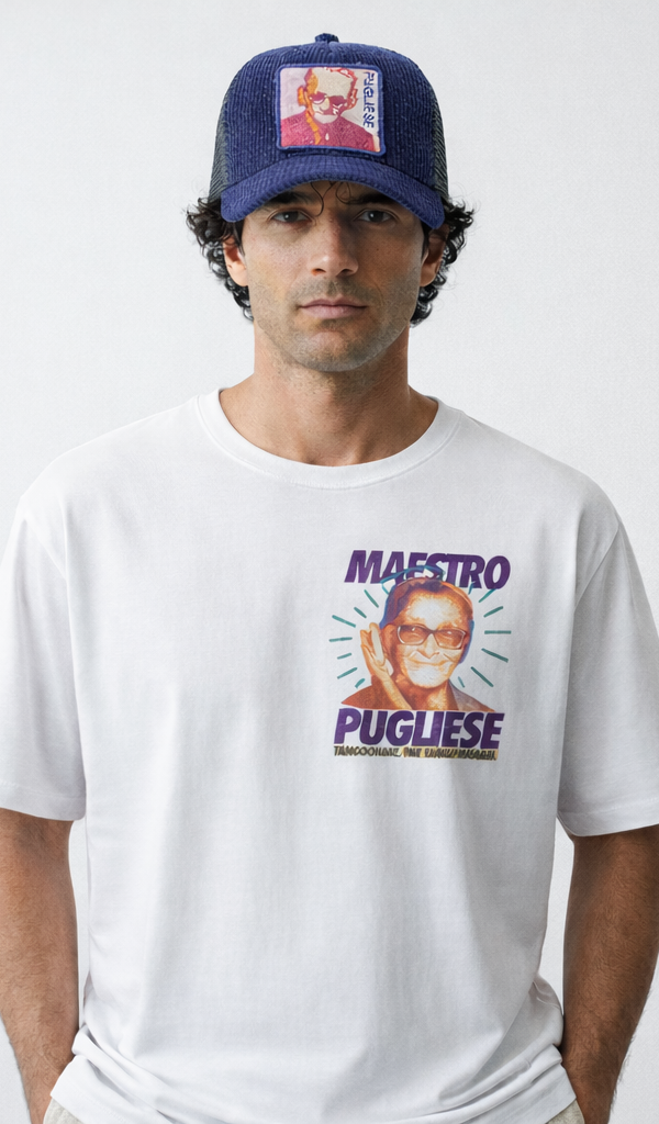 PUGLIESE Blue corduroy Trucker Cap