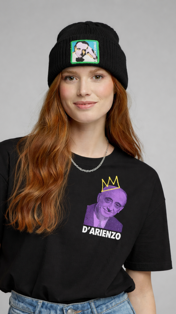 D'ARIENZO Black beanie